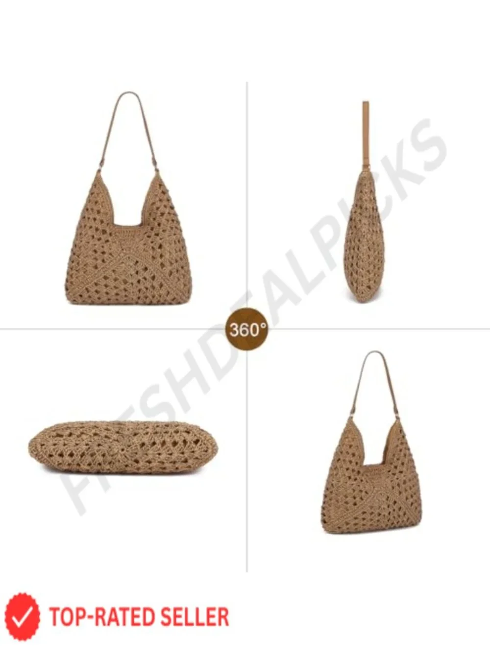 Straw Beach Shoulder Bag for Women Lightweight Woven Hobo Tote Summer Vacation